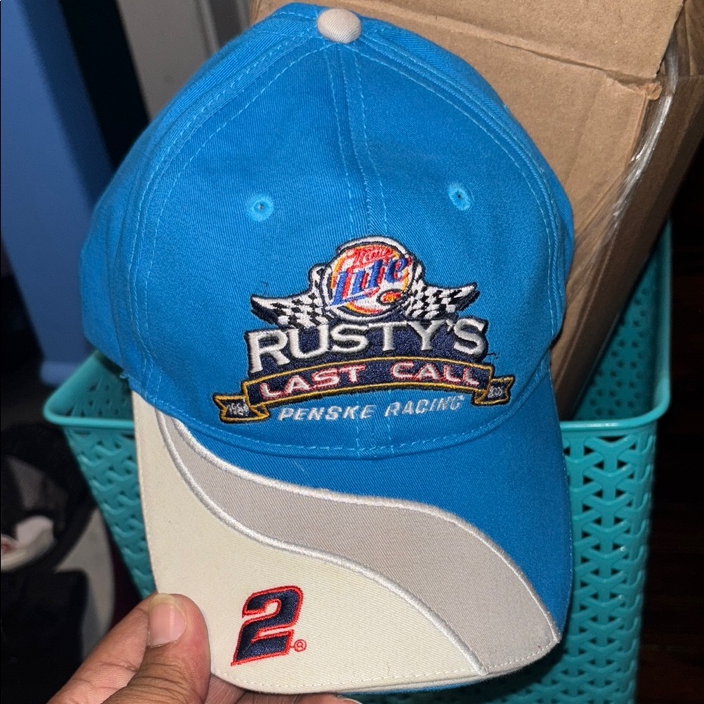 Rusty's Last Call Penske Racing Blue and White Hat